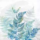 Indigo Ferns I Art Print