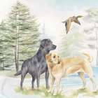 Woodland Dogs I Art Print