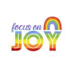 Rainbow Text I-Focus  on Joy Art Print