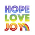 Rainbow Text III-Hope  Love Joy Art Print