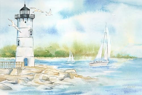 East Coast Lighthouse landscape I Coastal Print