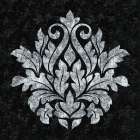 Textured Damask I on black Art Print