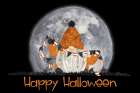 Gnomes of Halloween landscape-Happy Halloween Art Print