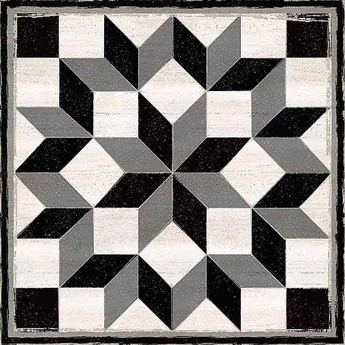 Black and  White Quilt Block I Art Print