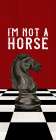 Rather be Playing Chess black on red panel IV-Not a Horse Art Print