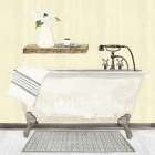 Farmhouse Bath I gray And yellow 2-Tub Bathroom Art Print
