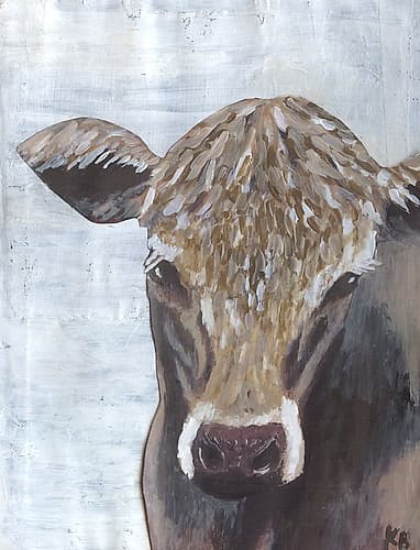 Brown Cow Art Print by Kathleen Bryan