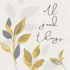 Botanical  Inspiration yellow gray I-Good Things Art Print