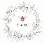 Bee  Sentiment Wreath II-Kind Art Print