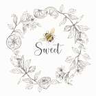 Bee  Sentiment Wreath IV-Sweet Art Print