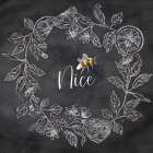 Bee  Sentiment Wreath black III-Nice Art Print