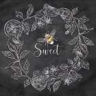 Bee  Sentiment Wreath black IV-Sweet Art Print
