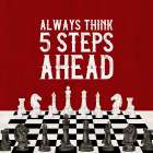 Rather  be Playing Chess red III-5 Steps Ahead Art Print