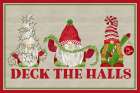 Gnome for Christmas Sentiment landscape dark-Deck the Halls Art Print