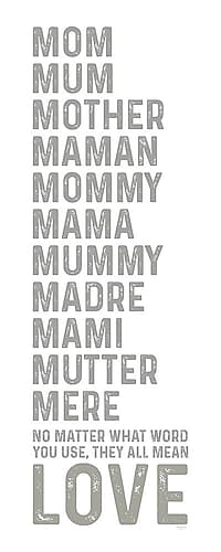 Mother  Sentiments vertical II-Any Word Word Art Print
