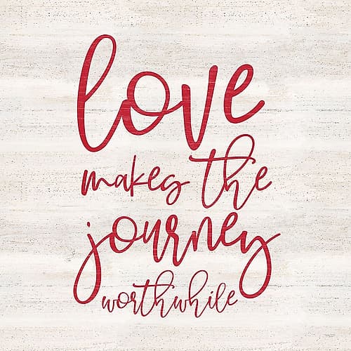 Valentines  sentiment IV-Journey Word Art Print