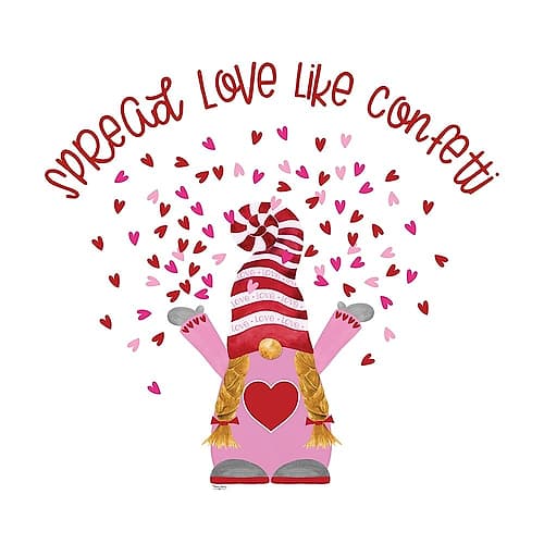 Valentine  Gnomes on white II-Confetti Art Print
