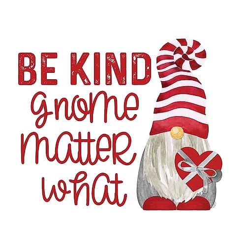 Valentine  Gnomes on white IX-Be Kind Art Print