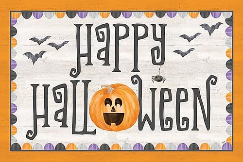 Sit a Spell Sentiment landscape II-Happy Halloween Art Print