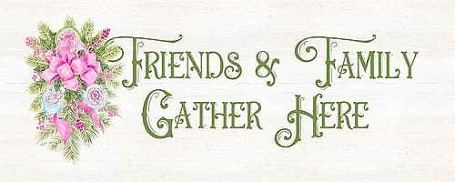 Vintage Christmas panel I-Friends and Family Art Print