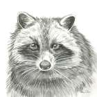 Watercolor Pencil Forest VI-Raccoon Art Print