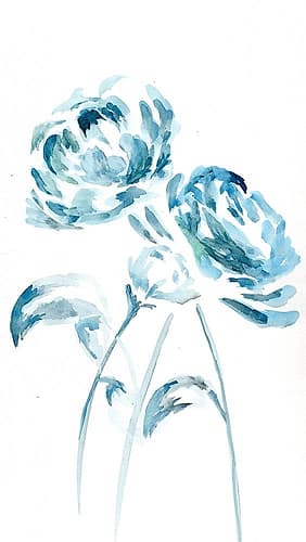 Blue Peonies I Art Print by Marcy Chapman