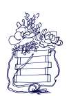 Hand Sketch Hanging Succulents blue Botanical Print