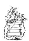 Hand Sketch Hanging Succulents black Botanical Print