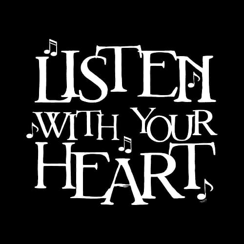 Moved by Music black VI-Listen Art Print