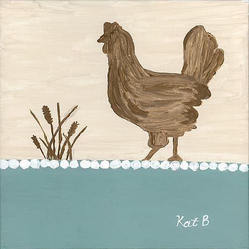 Out  to Pasture I-Brown Chicken Art Print