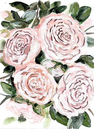 Gentle Roses Pink Art Print by Marcy Chapman