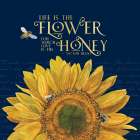 Honey Bees And Flowers Please on blue II-The Flower Art Print