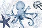 Deep Blue Sea I on White Art Print