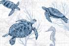 Deep Blue Sea II on White Art Print