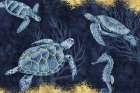 Deep  Blue Sea II on Blue Gold Art Print