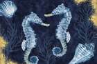 Deep  Blue Sea IV on Blue Gold Art Print