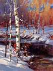 Snowy Birch Art Print