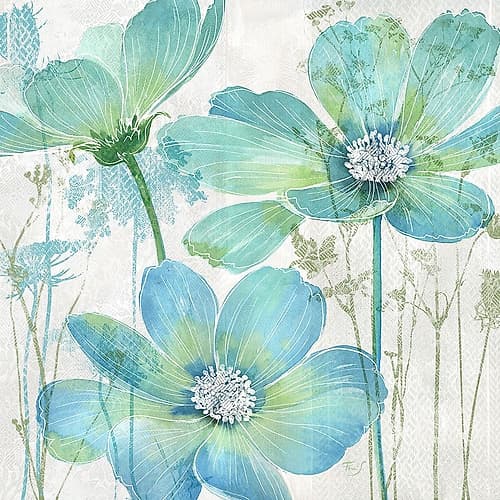 Garden Blue Floral 2 Art Print