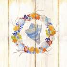 Coastal Wreath and Shell 3 Art Print