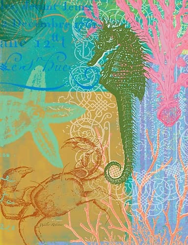 Layered Seahorse Art Print by Walter Robertson