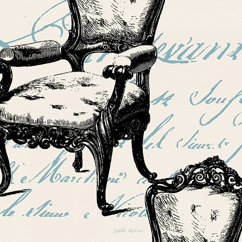 Script Tuft Chair Art Print by Walter Robertson