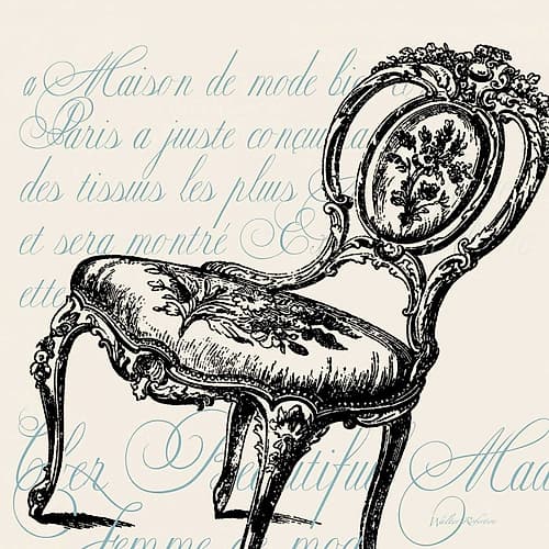 Script Chair Single Art Print by Walter Robertson