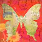 Red Pop Butterfly Botanical Print