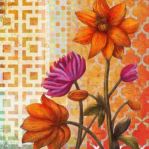 Cheerful Dahlia Art Print by Marilyn Robertson