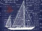 Schooner Blueprint Denim 1 Art Print