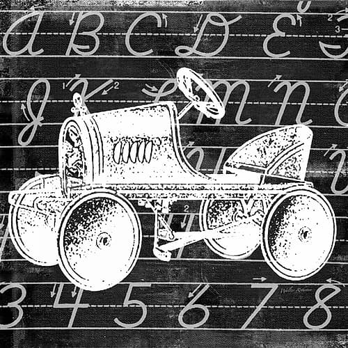 Blackboard Tractor Art Print by Walter Robertson