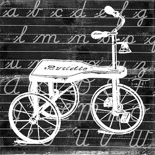 Blackboard Tricycle Art Print by Walter Robertson