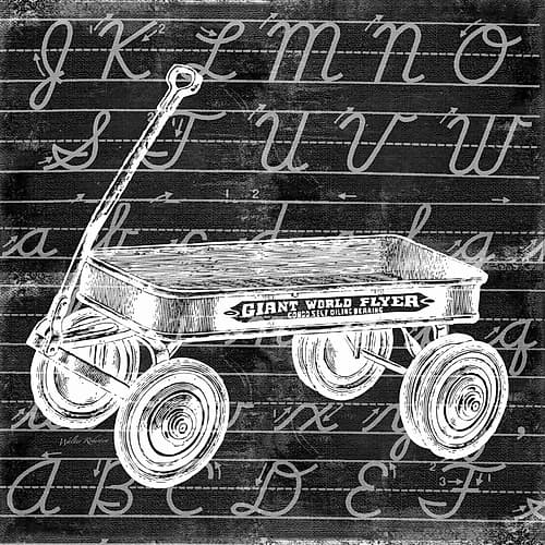Blackboard Wagon Art Print by Walter Robertson
