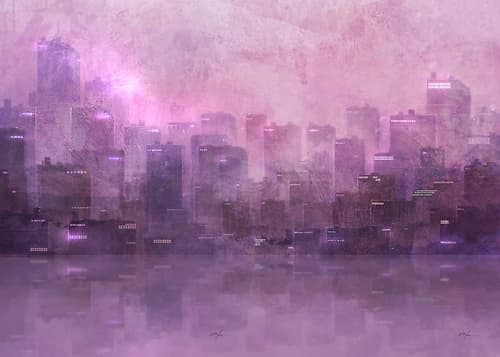 Dusk Skyline Cityscapes Print