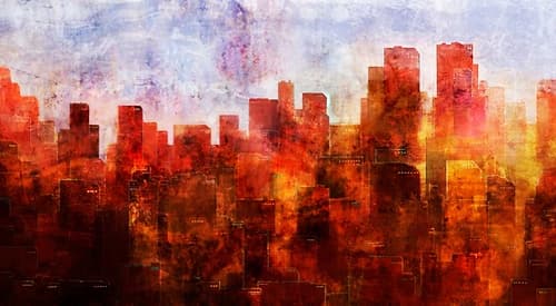 Dawn Skyline Cityscapes Print